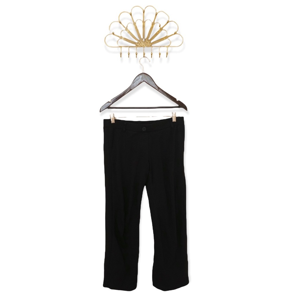 Betabrand Straight Leg Classic Dress Pant Yoga Pant Black in Medium Petite
